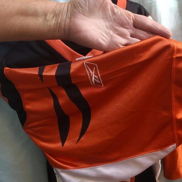 VTG Reebok Rudi Johnson Cincinnati Bengals Black and Orange Equipment Jersey - Picture 5 of 7